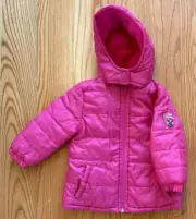 PINK PLATINUM: Girl's Pink Puffer Jacket, Size 2/4M
