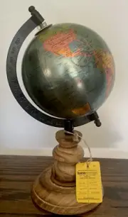 World Globe Home Essentials and Beyond Decorative Wooden Base Home Decor Gift