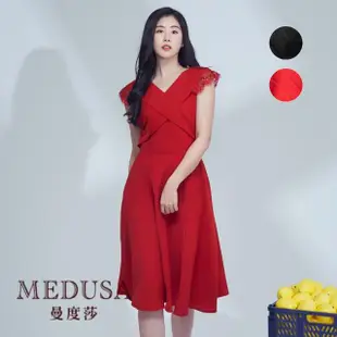 【MEDUSA 曼度莎】現貨-交叉垂墜小禮服 - 2色（M-XL）｜小禮服 禮服洋裝 連身裙(101-23906)