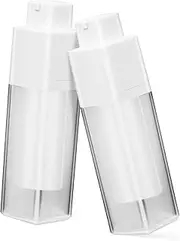 FRCOLOR 2Pcs Frosted Airless Pump Jars Refillable Lotion Containers for Travel Compact Moisturizer Dispenser Stylish Skincare Pump for Home Go