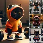 Cat Figurines Home Decor Fitness Barbell Cat Statue Sculpture respectable