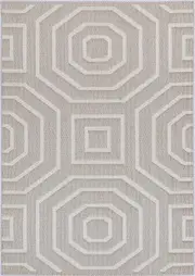 Marique Lui Beige Geometric Flatweave Rug