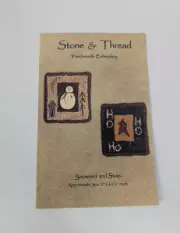 Stone & Thread Punchneedle Embroidery #308 Winter Snowmen & Stars Pattern