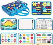 LIV&LOVE Montessori Toys Toddler Busy Board Quiet Book Child Educational Early Learning Toys Preschool Sensory Activity Board for Travel plane Toys Boys Girls Toddlers (Dinosaur)