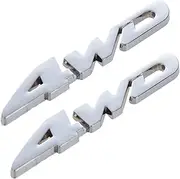 Mellisso 2X 4WD Displacement Car Chromed Emblem Badge Car Sticker Logo