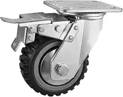 1 Pc 5-inch Heavy Duty Caster with Brake Gray Beacon Fire Universal Wheel Anti Winding Wear-Resistant Flat Industrial casters