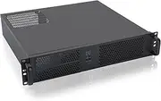 RackChoice 2U Micro ATX Compact Rackmount 2 x 5.25 Chassis Support ATX PS2 PSU with 120mm Fan on top, USB3.0 with 2.0 Adapter