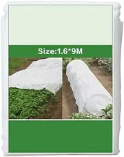CUEMOON Winter Fleece for Plants, Fleece Plants Winter Water Permeable, Plant Fleece Winter Protection 1.6 x 9 m, Cover Fleece, Insect Protection Fleece for Beds to Protect Against Frost and Pests
