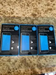 Three (3) iPhone 7 Plus /8 Plus Tempered Glass Screen Protectors NWT 9H Hardness