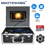 9" Drain Pipeline Industrial Endoscope DVR 16gb Sewer Pipe Inspection Camera 20M