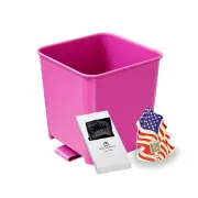 Portable Car Trash Can Mini Garbage Bin w/ Trash Bag Organizer Waterproof Pink
