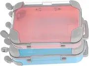 Healvian Mini Makeup Luggage Box Portable Eyelash Storage Easy-clean Plastic Eyelash Container Box