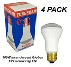 4 x Superlux 100W Light Globes Bulbs E27 Edison Screw ES Incandescent Dimmable