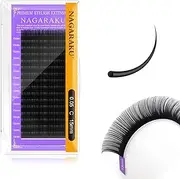 NAGARAKU Eyelash Extensions Individual Lashes 0.05mm C curl 15mm Classic Matte Black Soft Natural Professional 16 rows Beauty Salon Supplies