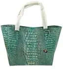 BRAHMIN April MINERAL BLUE Melbourne Leather Tote Bag Purse Large Croc NWT