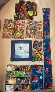 "Super Hero" Cotton Unfinished Quilt Blocks Variety Of Pattens And Sizes