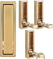 ULTECHNOVO Foldable Wall Hooks: Heavy-Duty Zinc Alloy Coat Hooks for Homeowners - Bathroom Kitchen Entryway Storage (4PCS, Gold)