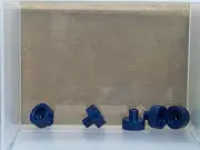 LEGO Parts - Dark Blue Tile, Round 1 x 1 w Bar and Pin Holder - No 60607 - QTY 5