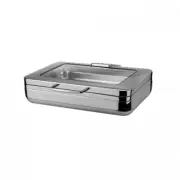 Athena Prince Chafing Dish 1/1 Stainless Steel & Glass Induction & Fuel Heated