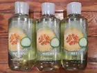 3 BATH & BODY WORKS CUCUMBER MELON BODY WASH WITH ALOE 10 FL OZ EA.CANTALOUPE