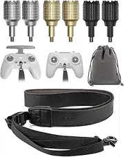 Lanyard Neck Strap+Joysticks for DJI FPV Remote Controller 3/2, Adjustable Leather Lanyard Controller Sticks
