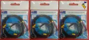 3x 200lb Black coated Stainless Steel 1.5m Shark rigs 14/0 circle hook