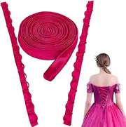 GORGECRAFT Corset Back Kit Wedding Dress Corset Kit Evening Gown Dress Zipper Replacement Adjustable Corset Strap Loops Lace-up Satin Gown Back Zipper Extender for Formal Prom Dress, Rose Pink