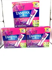 3 Pack - Tampax Radiant Tampons-Regular & Super Absorbency 84 DuoPack-Unscented