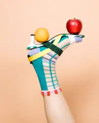 在飛比找誠品線上優惠-PAPERSELF幾何系列一抹綠點點格子透紗中筒襪