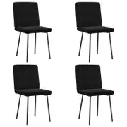 vidaXL Diamond Quilted Pattern Dining Chairs 4 pcs Black Metal Legs 45 x 54 x 83 cm
