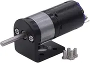 boolan Black 25GA370 Reduction Motor 6V12V Smart Car High Torque Low Speed Motor Metal Gear with Bracket (12V53rpm)