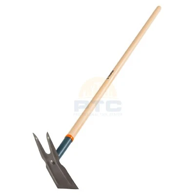 Truper A2C Two-horned hoe with wooden handle 54"