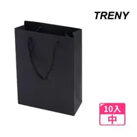 在飛比找momo購物網優惠-【TRENY】經典黑禮物手提袋-中10入