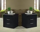 Nightstands Set Of 2 Bedside End Table Organizer Wood 2 Drawers Storage Black