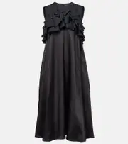 [Noir Kei Ninomiya] Noir Kei Ninomiya Ruffled wool midi dress AU 8 black