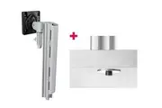 Atdec AWMS-1340 130mm Arm + 400mm Post / 12kg (26.5lb) Flat Screens, 10kg (22lb) Curved Screens + Bolt-Through Desk Fixing, Silver