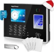 Biometric Fingerprint Time Clock for Employees, Clock Machine with 5 RFID Cards