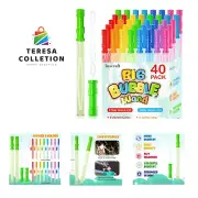 40 Pack 14’’ Big Bubble Wands, 8 Colors Mix Bulk for Summer Toy, Outdoor/Indo...