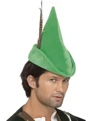 Deluxe Robin Hood Costume Hat With Feather