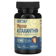 2 X Deva, Vegan Astaxanthin Super Carotenoid, 12 mg , 30 Vegan Caps