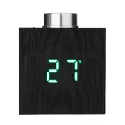 Ts-T13 Wooden Grain Led Knob Digital Electronic Thermometer Hygrometer Usb Charging Temperature And Humidity Measure Green