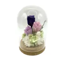 在飛比找momo購物網優惠-【Blumenladen花寓】紫丁香的美永生玻璃花盅(永生花