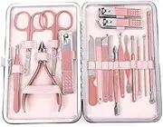 18PCS Manicure Pedicure Kit Set Stainless Steel Nail Grooming Clippers Tools