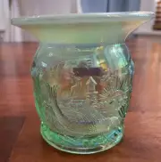 Fenton Ice Green Opal Seacoast Carnival Glass Spittoon Limited Edition ICGA 2002