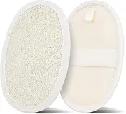 Natural Loofah Exfoliating Body Scrubber,Made with Natural Shower Loofah Sponge,Bath Shower Loofah Sponge for Women and Men,for Face and Body That Gets You Clean - 2 Count (1 Pack) (White)
