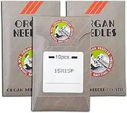 60 Organ 15X1SP HAX1SP Ball Point or Sharp Stretch Chrome Plated Elastic Home Sewing Machine Needle Flat Shank ~ Assorted Sizes 11,12 &14 (Sharp (11,12 &14))