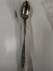Mid century modern teaspoon/cocktail set flowers six NEW Flatware Vintage Oneida