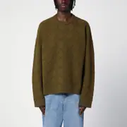 [Bottega Veneta] Olive green pullover with Intreccio pattern L Green