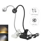 USB Flexible Clamp Clip-On LED Light Reading Table Desk Bed Bedside Night Lamp