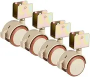 Castor Wheels castors for Furniture Crib U Bracket Silent Rubberers Twiners Quiet Scroll 2 inch 100Kg Cradle Bed Accessories Swivel Double Wheel with Brake I